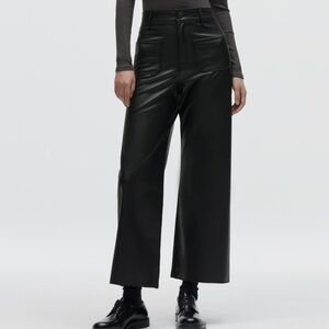 NEW the marine straight faux leather pants ZARA size 4